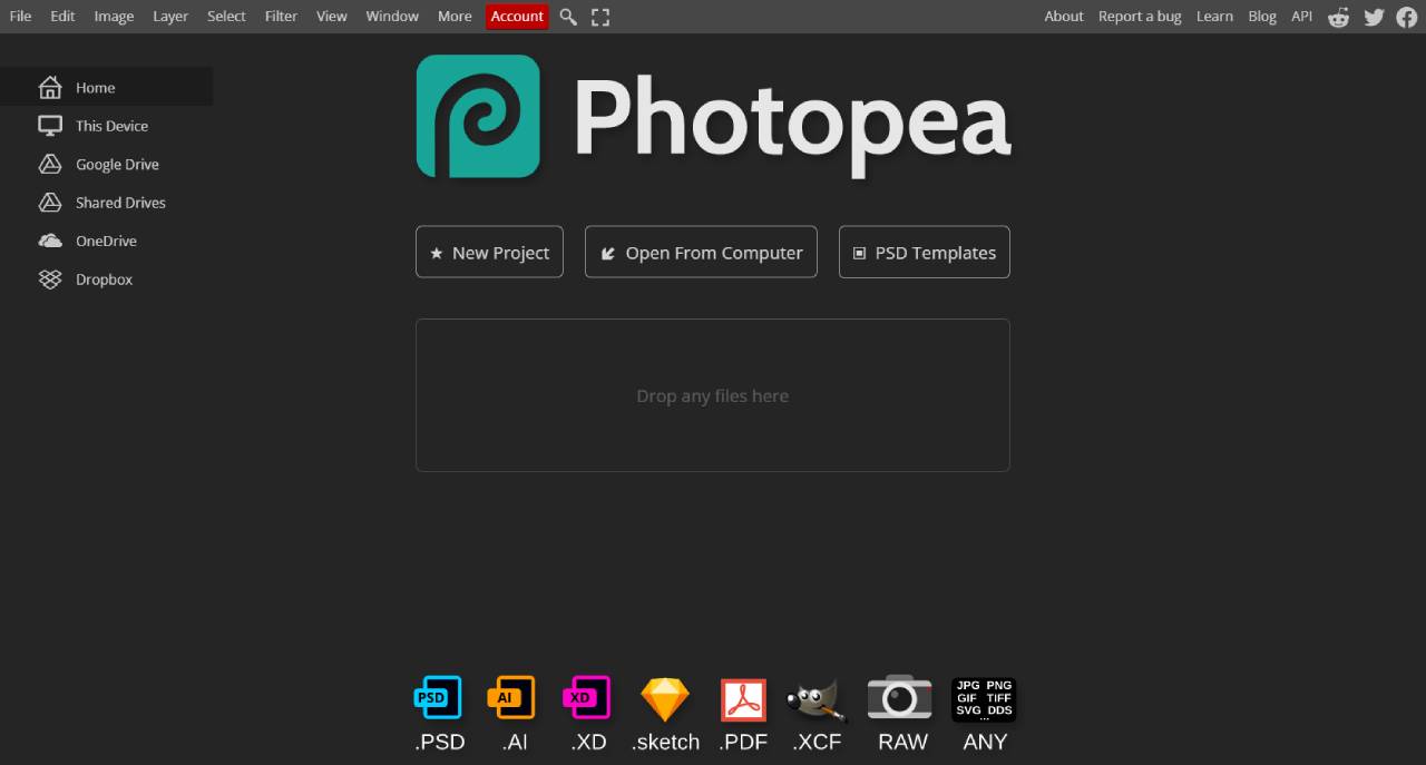 Photopea User Interface